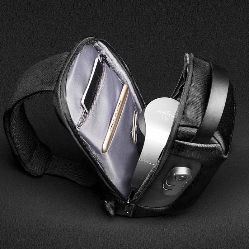 Waterproof USB Anti-theft Bag Men Oxford Crossbody Shoulder Bag Sling Multifunction Short Travel Messenger Chest Pack - Mubimart