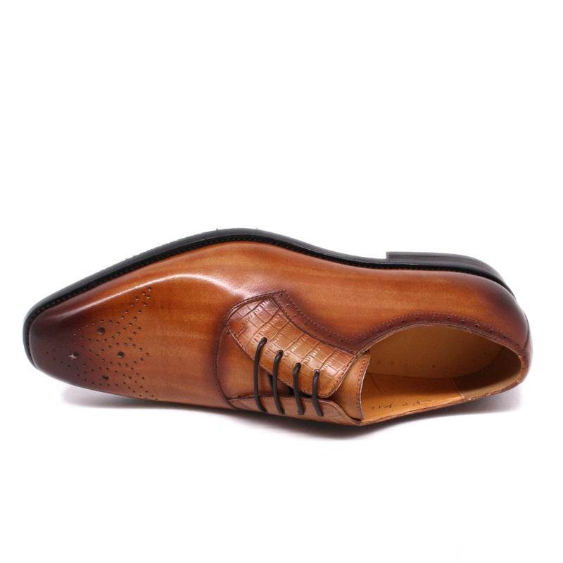 Casual British Oxford Retro Leather Men's Shoes - Mubimart