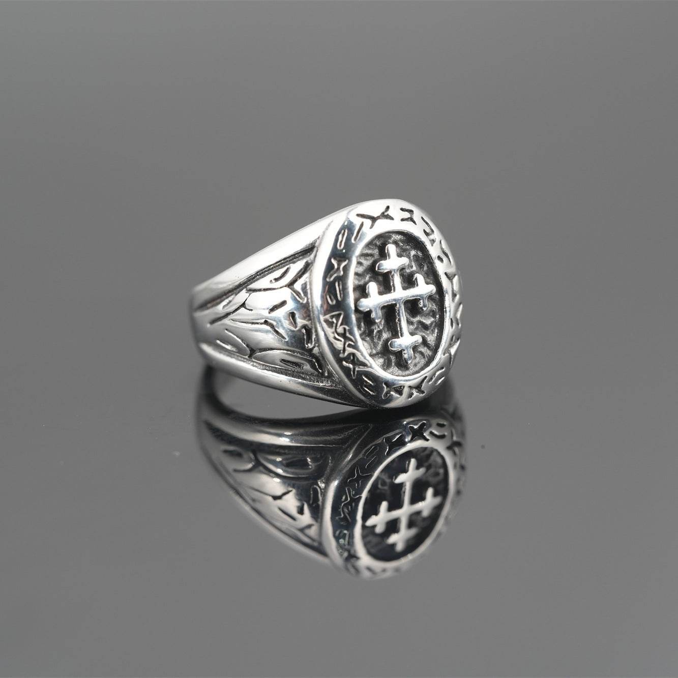 Fashion Brand Hip Hop Cool Retro Titanium Steel Ring For Men - Mubimart
