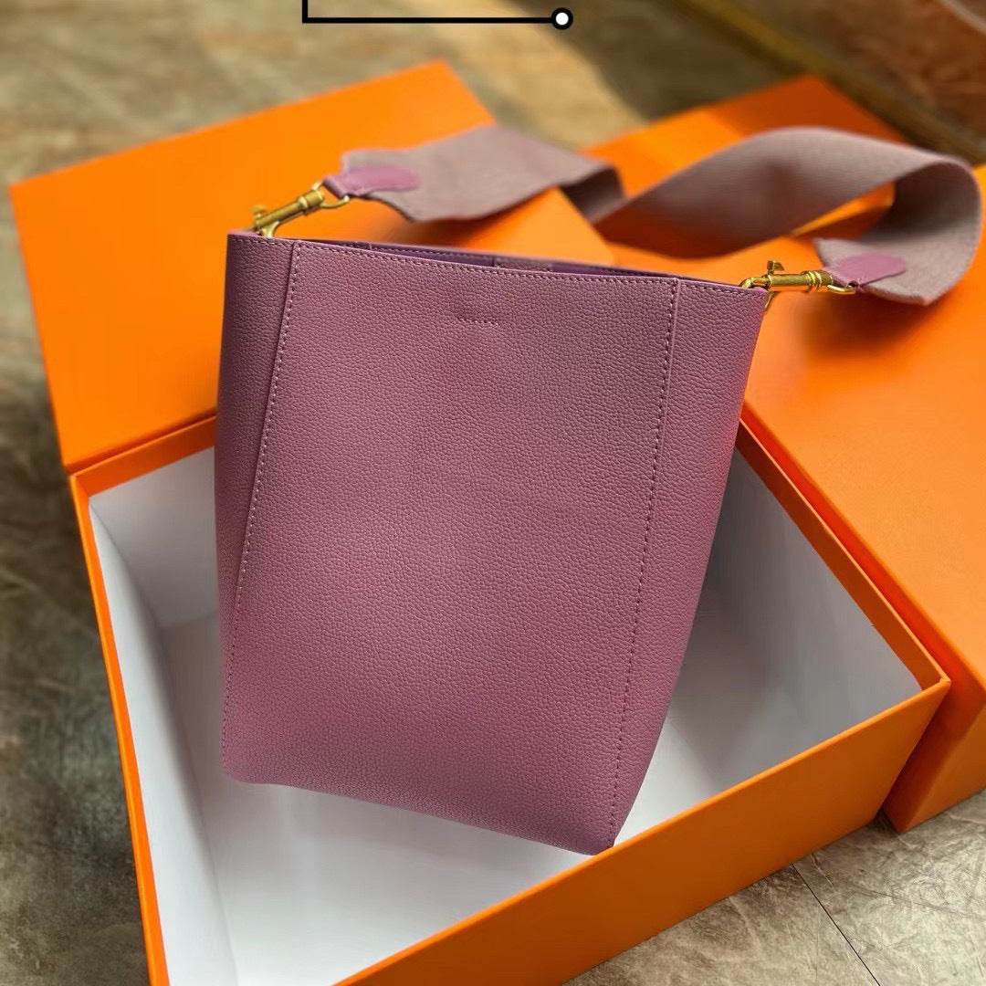 Bucket Bag Single Shoulder Crossbody Leather Women - Mubimart