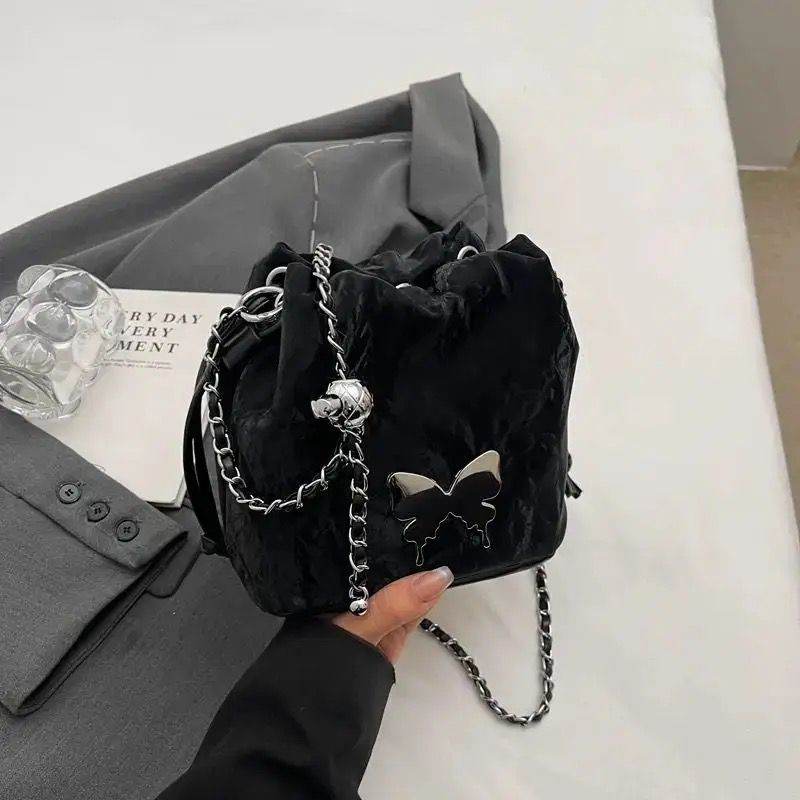 Designer Chain Crossbody Fashion Bucket Bag - Mubimart