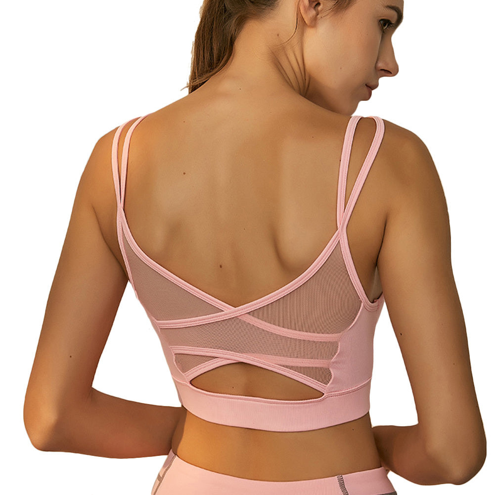 Hollow Breathable Sports Bra - Mubimart -  