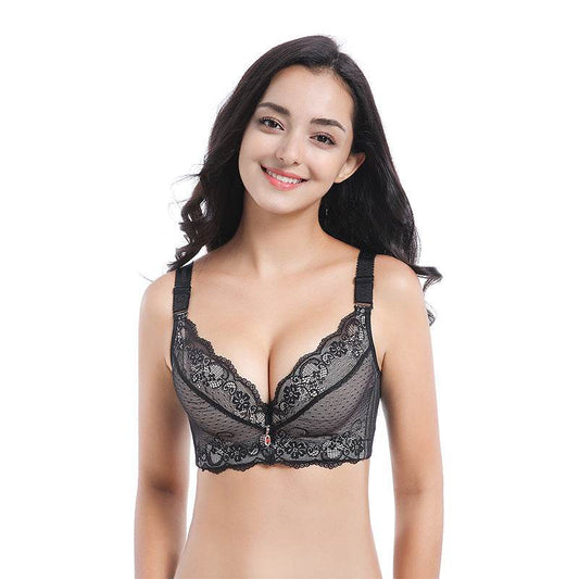 Women's Fashion Temperament Lace Push Up Bra - Mubimart
