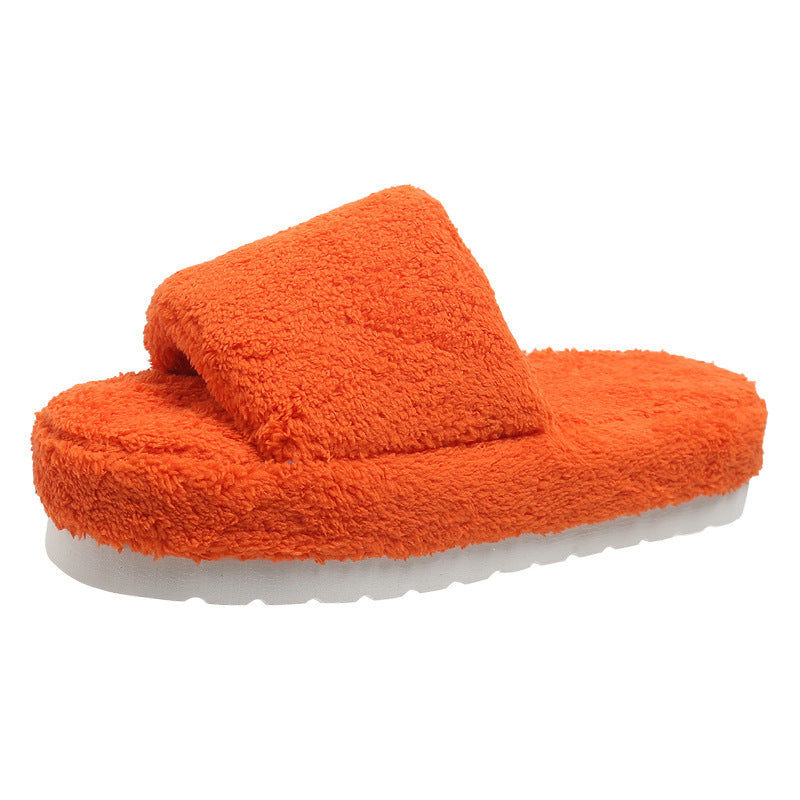 Fuzzy Slippers Women Winter House Shoes - Mubimart -  