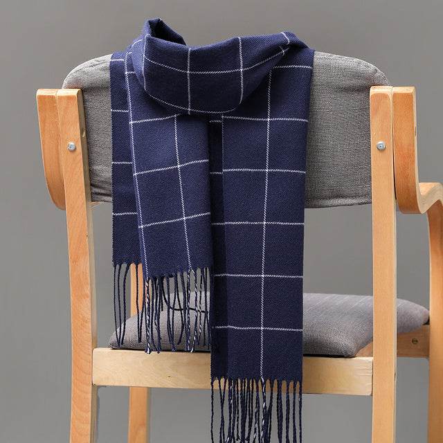 Mens And Girls Neckwear Cashmere Check Childrens Scarf - Mubimart