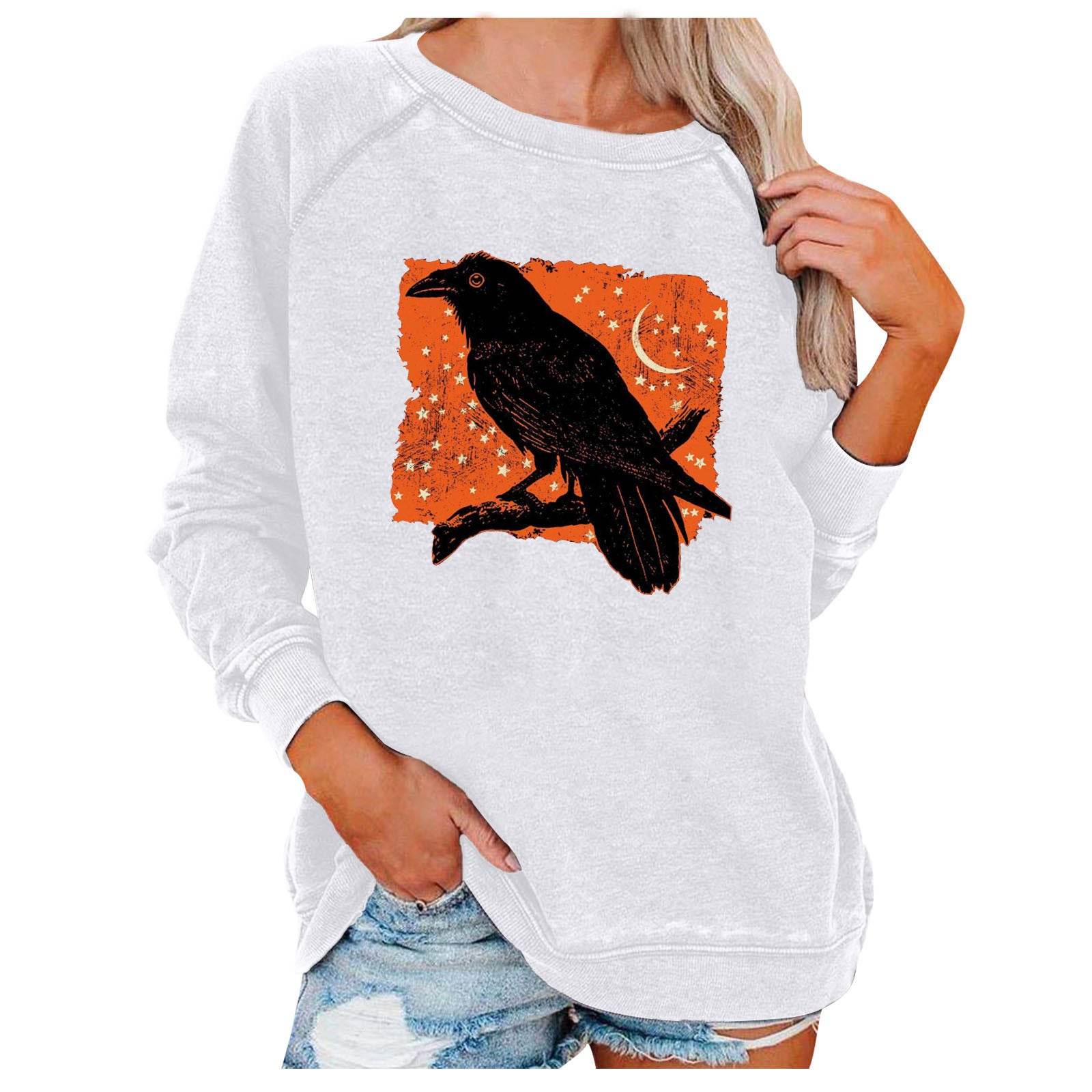 Loose Women's Tops Halloween Themed Sweatshirts - Mubimart