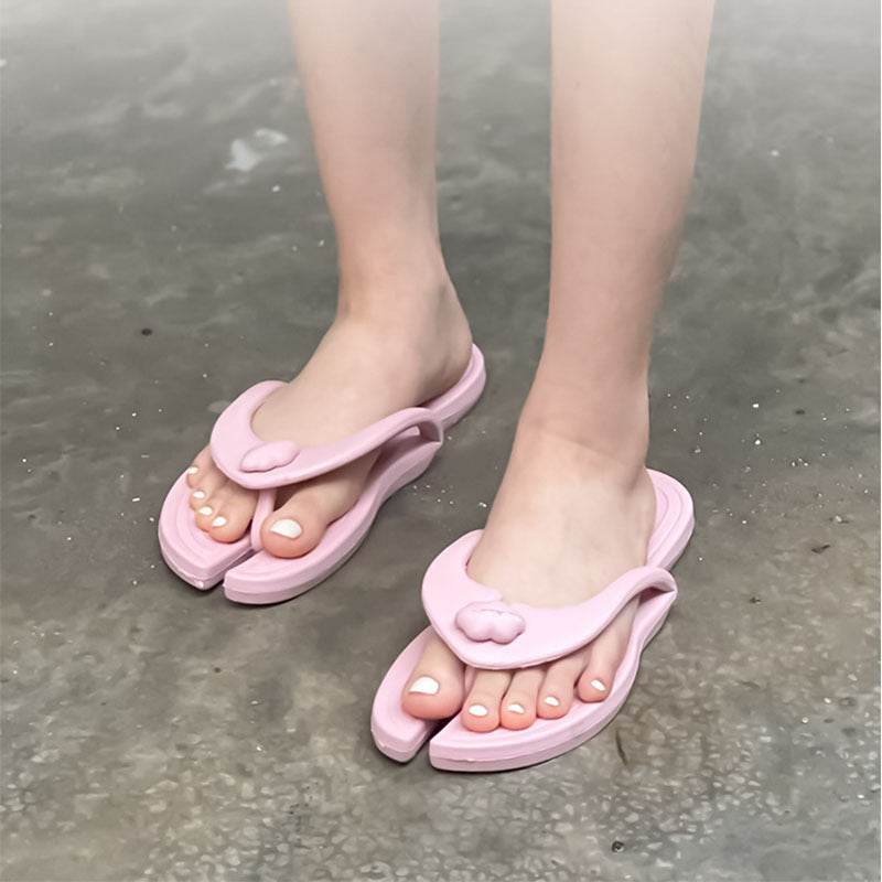 Folding Slipper Travel Portable Flip-flops Indoor And Outdoor Soft Sole Beach Hotel Couple Shoes Lazy Slippers - Mubimart