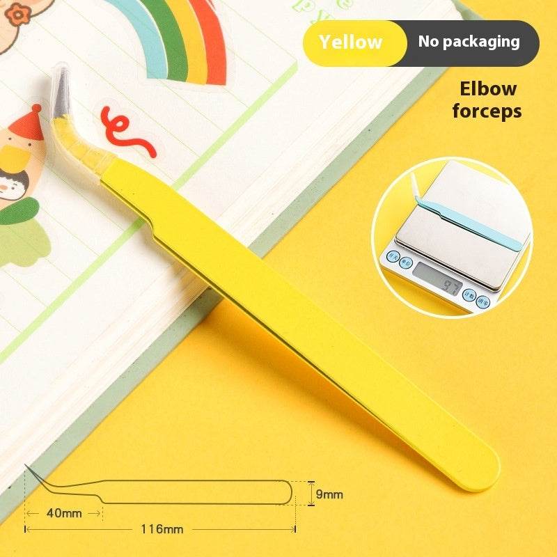Hand Account Tweezers Stainless Steel Color DIY Elbow Clip Hand Tool Goo Card Tweezers - Mubimart