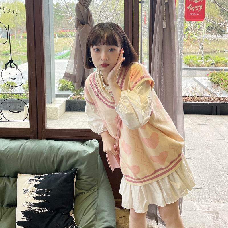 Knitted Vest Vest Sleeveless Waistcoat Thin Sweater Vest Jacket - Mubimart