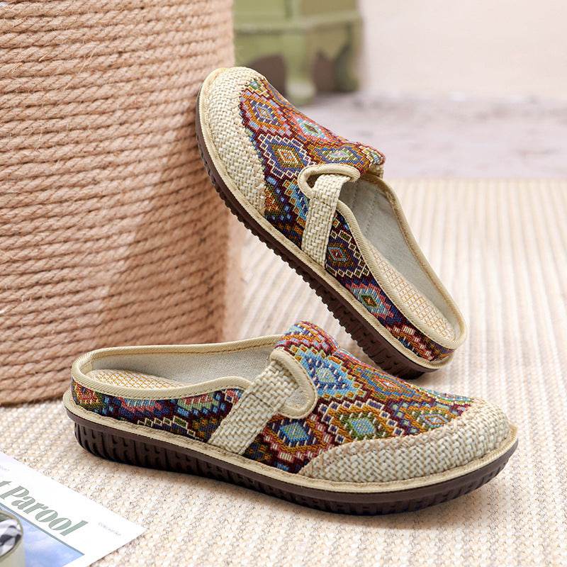 Baotou Ethnic Style Semi-slipper Female - Mubimart
