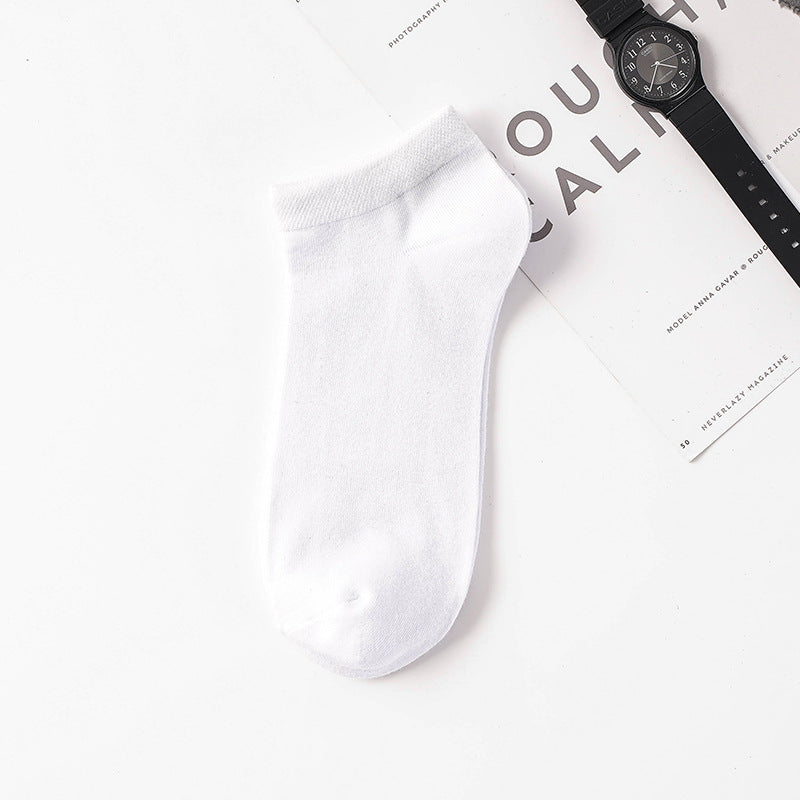 Solid Color Breathable Ankle Socks - Mubimart -  