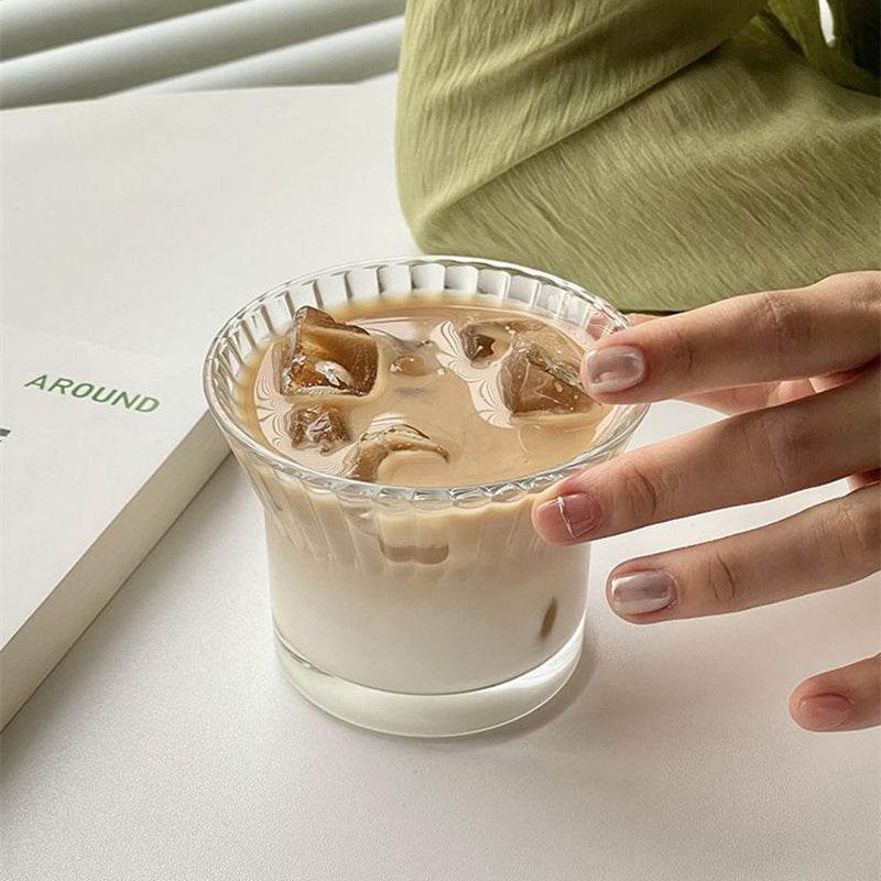 Household Flower Glass Coffee Mug - Mubimart
