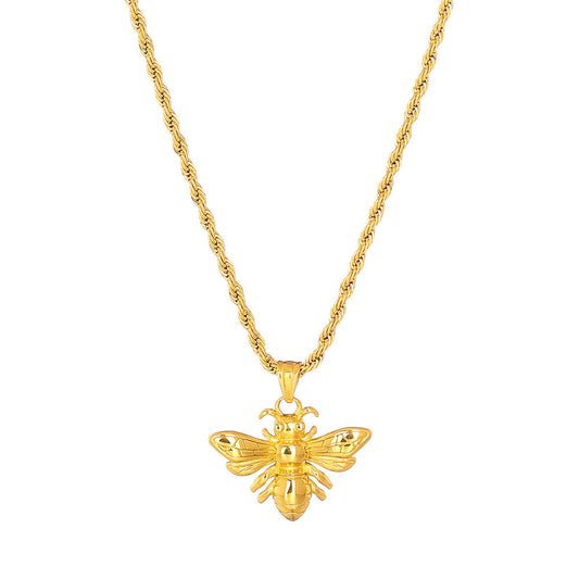 Titanium Steel Bee Necklace Stainless Steel