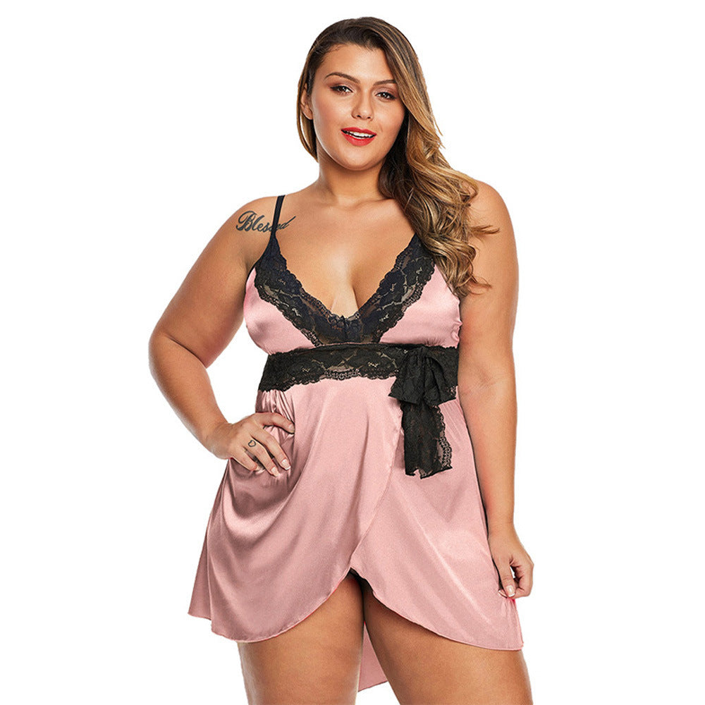 Plus Size Sexy Lingerie Homewear Women's Lace Lace Pajamas For Fat Girls - Mubimart -  