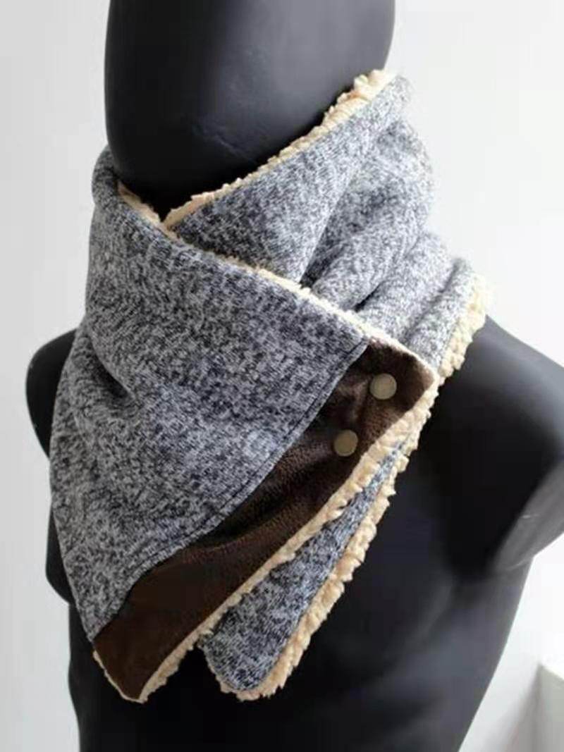 Winter Warm Woolen Plush Print Mens Scarf - Mubimart