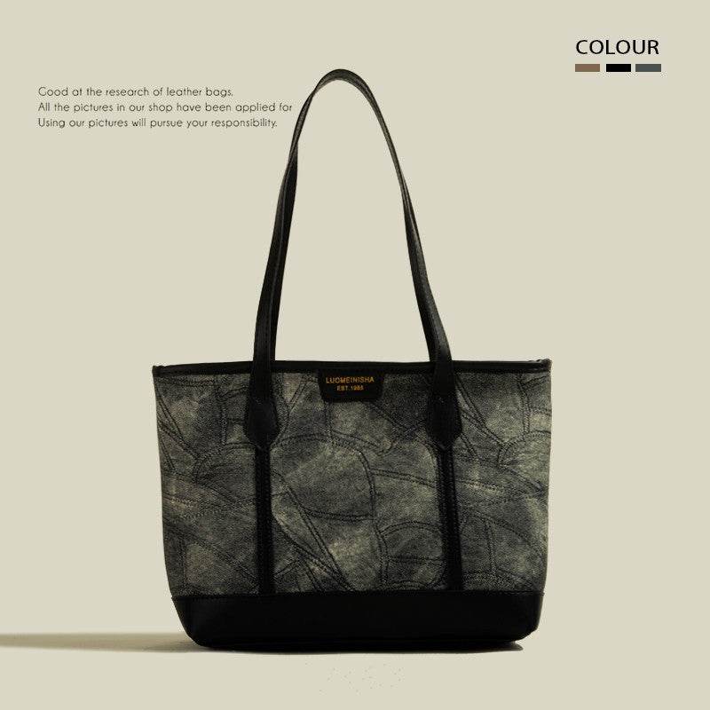 Large Capacity Rhombus Simple Tote Bag Women - Mubimart