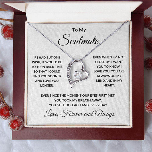 Gift For Women Wife Her Girlfriend Necklace Stainless Steel To My Soulmate The Day I Met You Forever Love Necklace - Mubimart