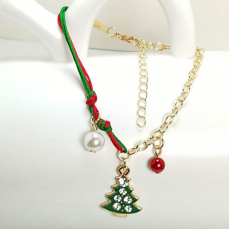 New Christmas Snowman Santa Claus Tree Snowflake Elk Bracelet Christmas Gift Charm Bracelet Chain Pendant For Women New Year Fashion Gift - Mubimart