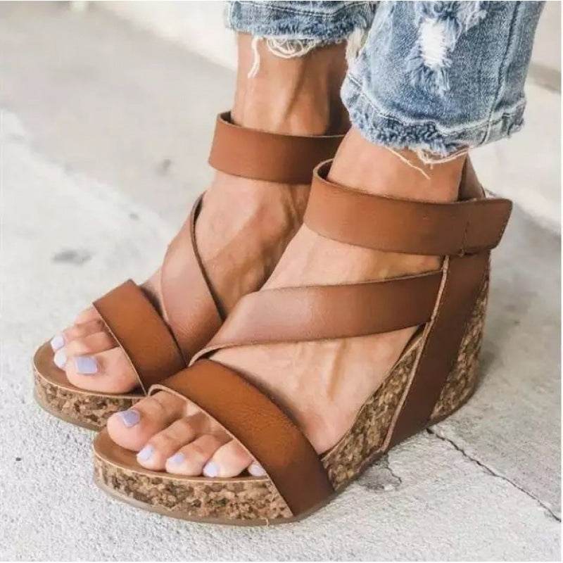 Summer Velcro Wedge Women's Cool High Heels - Mubimart