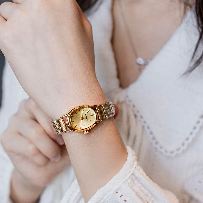 Oval Mid-ancient Steel Watch Women - Mubimart