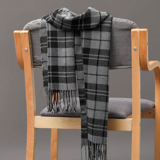Mens And Girls Neckwear Cashmere Check Childrens Scarf - Mubimart