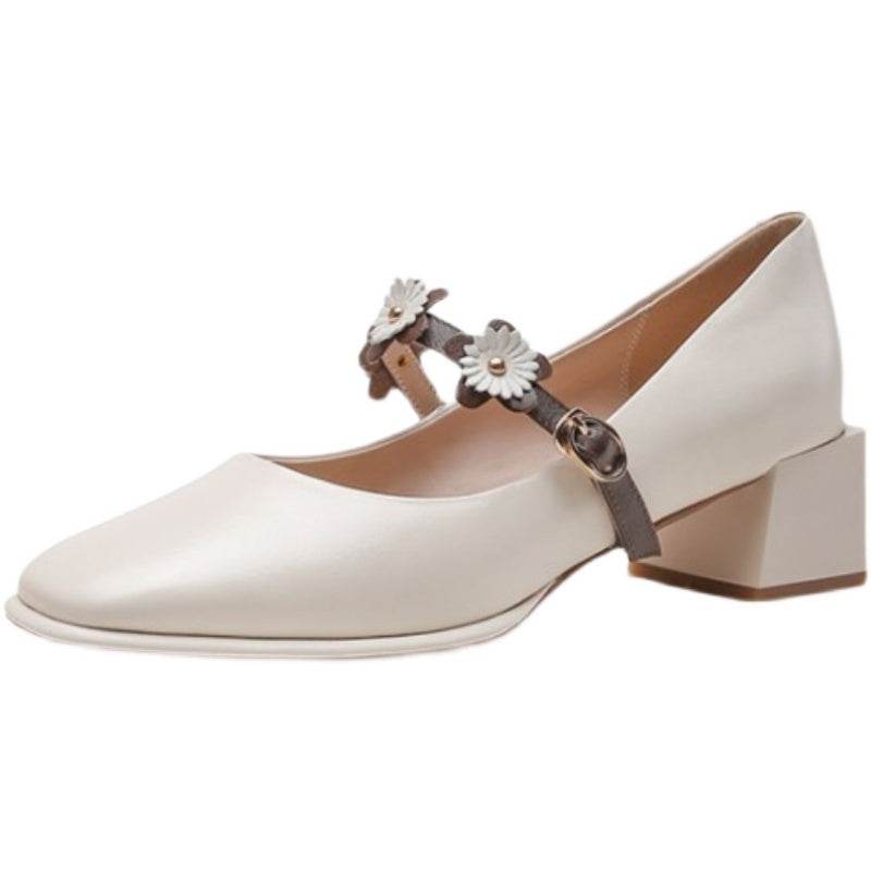 Mid-heel Mary Jane Shoes - Mubimart