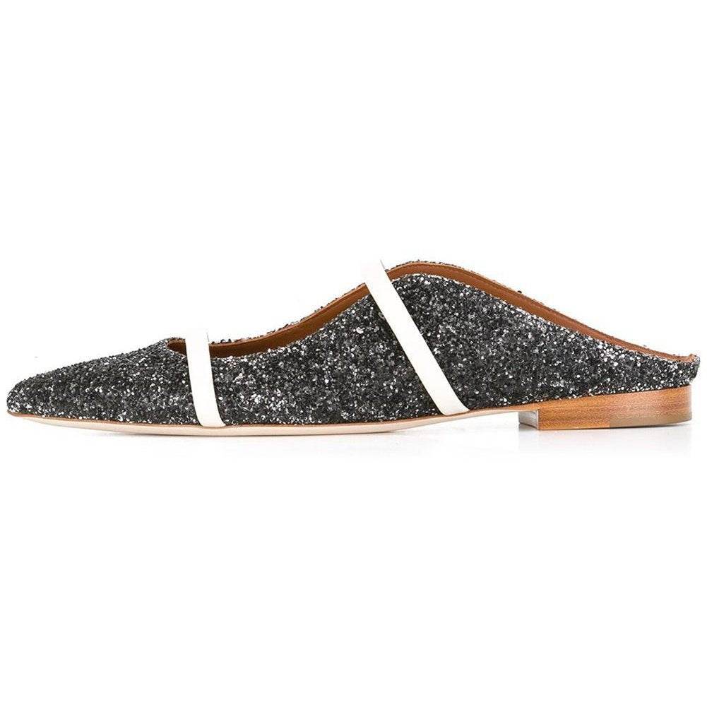Pointed Toe Strap Flat Casual Shoes - Mubimart