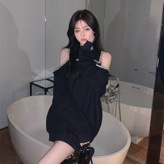 Long-sleeved Strapless Loose Tank Tops For Women - Mubimart
