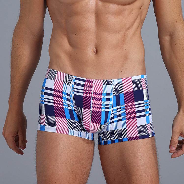 Ice Silk Fashion Printed Boxers - Mubimart