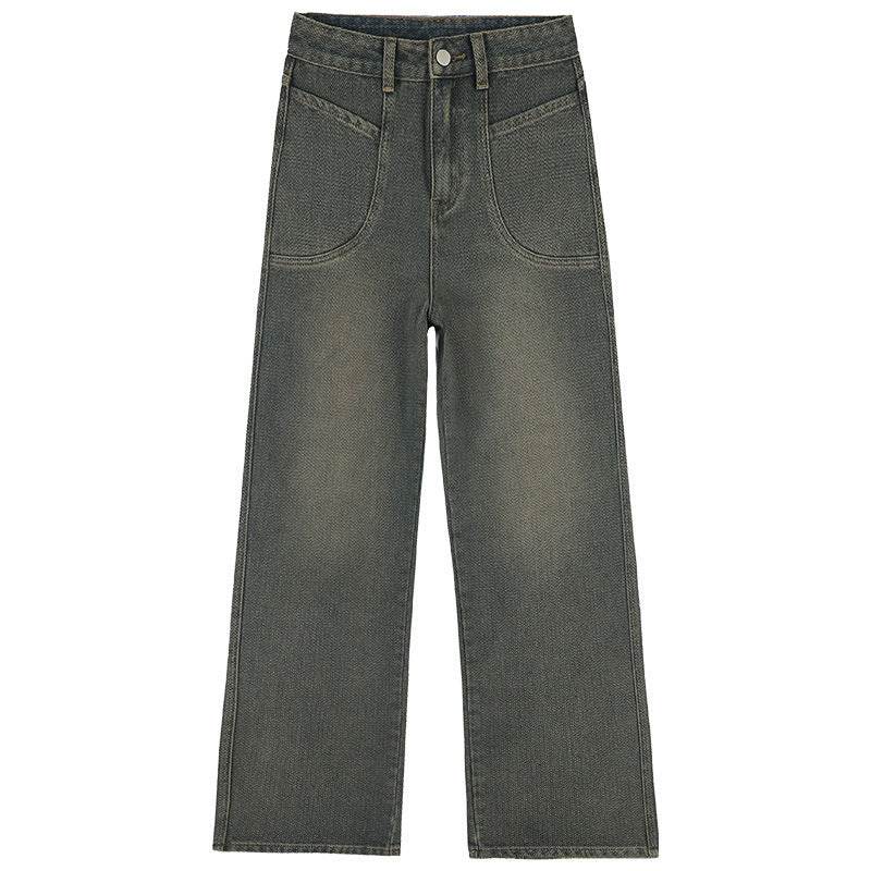 Fashion Washed Wide-leg Jeans For Women - Mubimart