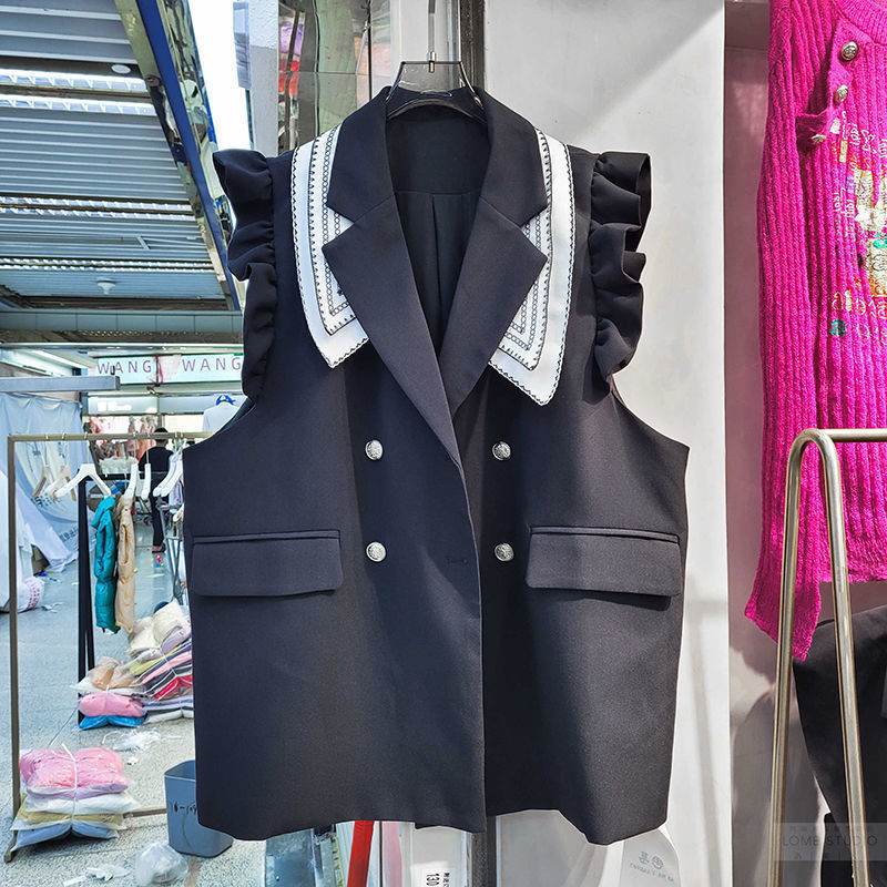 European Goods Suit Vest Women's One Button Suit Vest Top - Mubimart