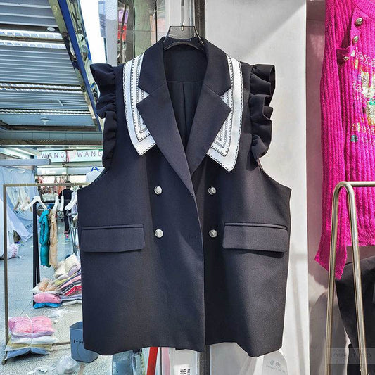 European Goods Suit Vest Women's One Button Suit Vest Top - Mubimart