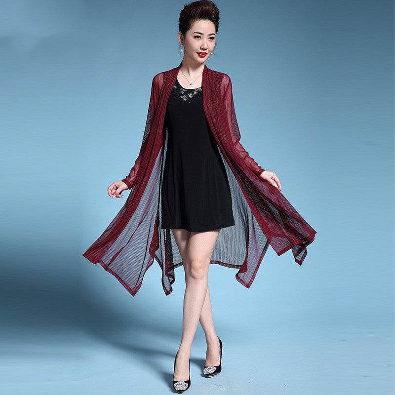 New Loose Plus Size Women's Lace Shawl Jacket - Mubimart