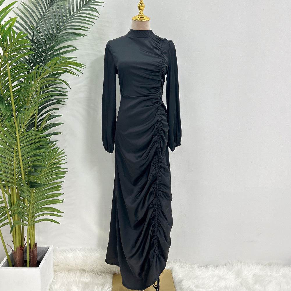 Ladies Feminine Solid Color Plus Size Robe Dress - Mubimart