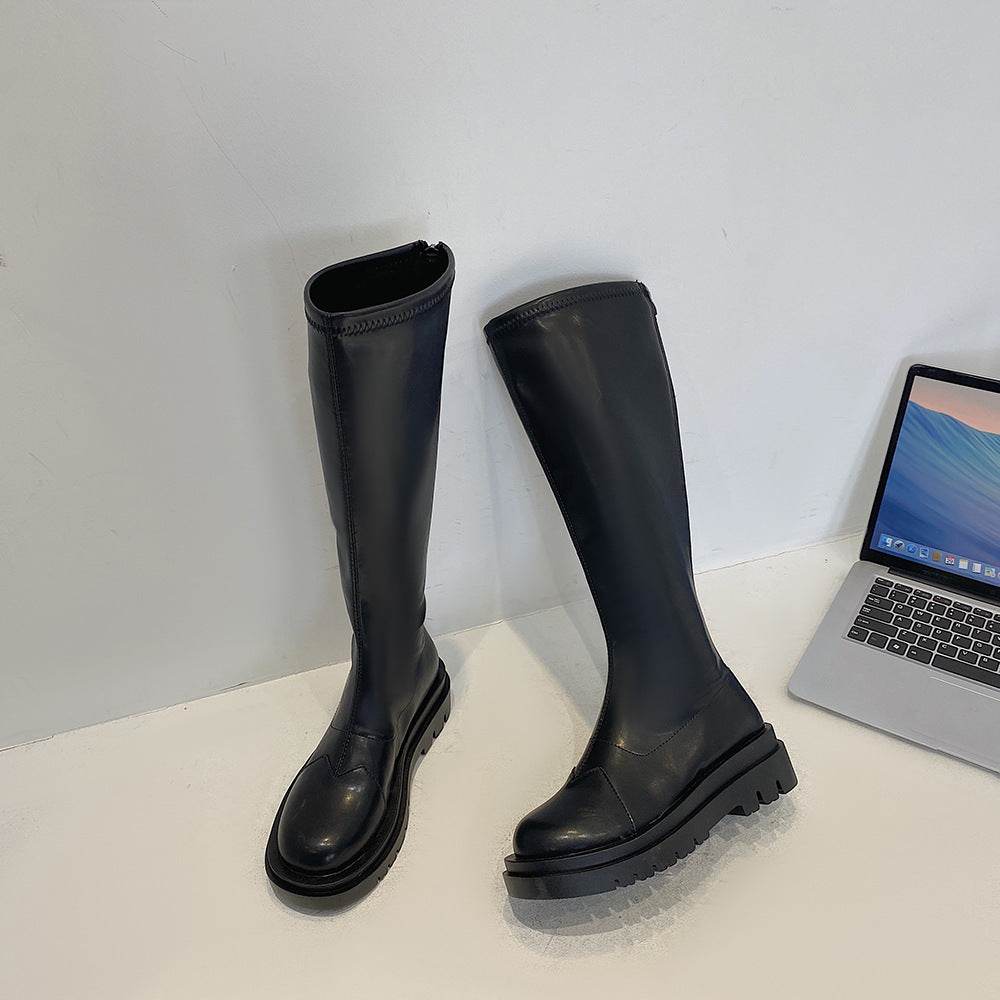 Retro All-match Slim And Tall Boots - Mubimart