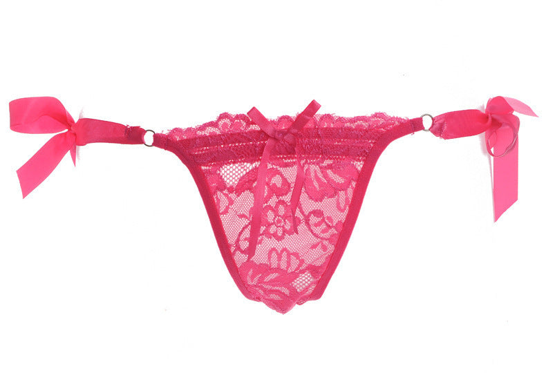 Ladies Knit Lace-up Thong Underwear Thong - Mubimart -  