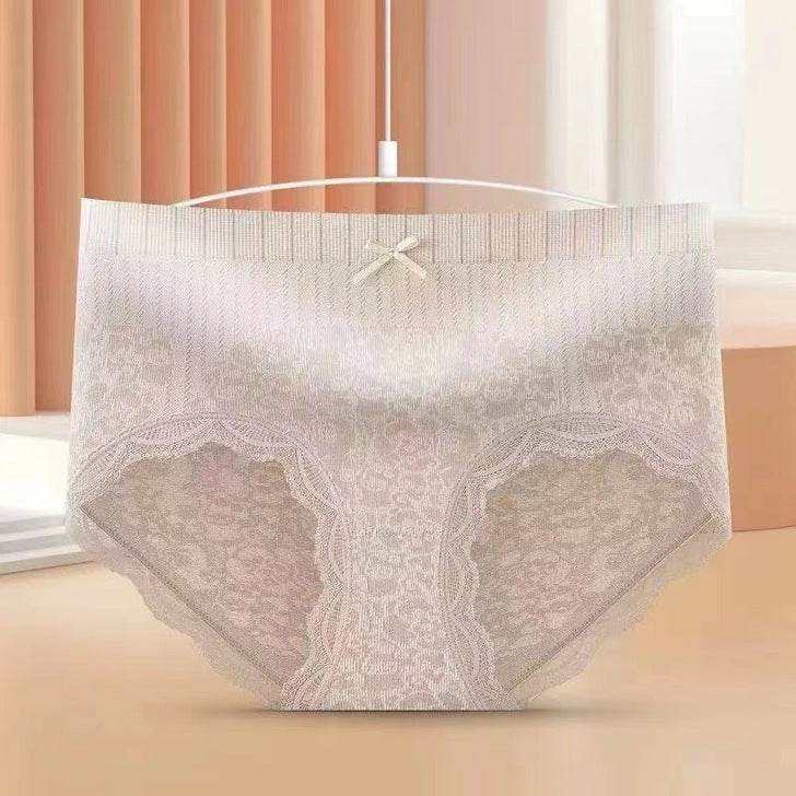 Plus Size Briefs Lace Mid Waist Women Shaping - Mubimart
