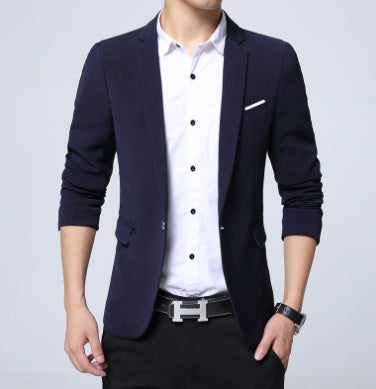 Nieuwe Koreaanse Heren Blazer Casual Slim Fit Kantoorpak