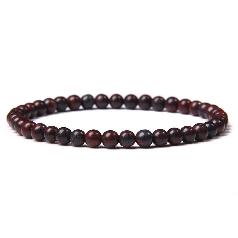 4mm Natural Agate Stone Beads Energy Charm Bracelet For Women - Mubimart
