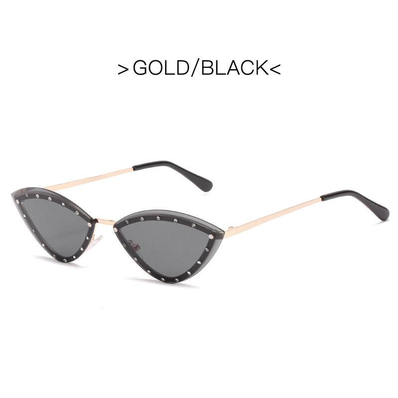 New Women's Fashion Cat Eye Round Triangle Sunglasses Frameless - Mubimart