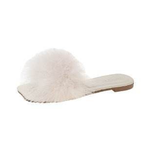 Women's Summer Flat Fashion Fur Slipper - Mubimart