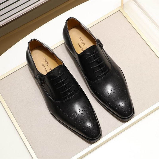 Men's Business Oxford Leather Shoes - Mubimart
