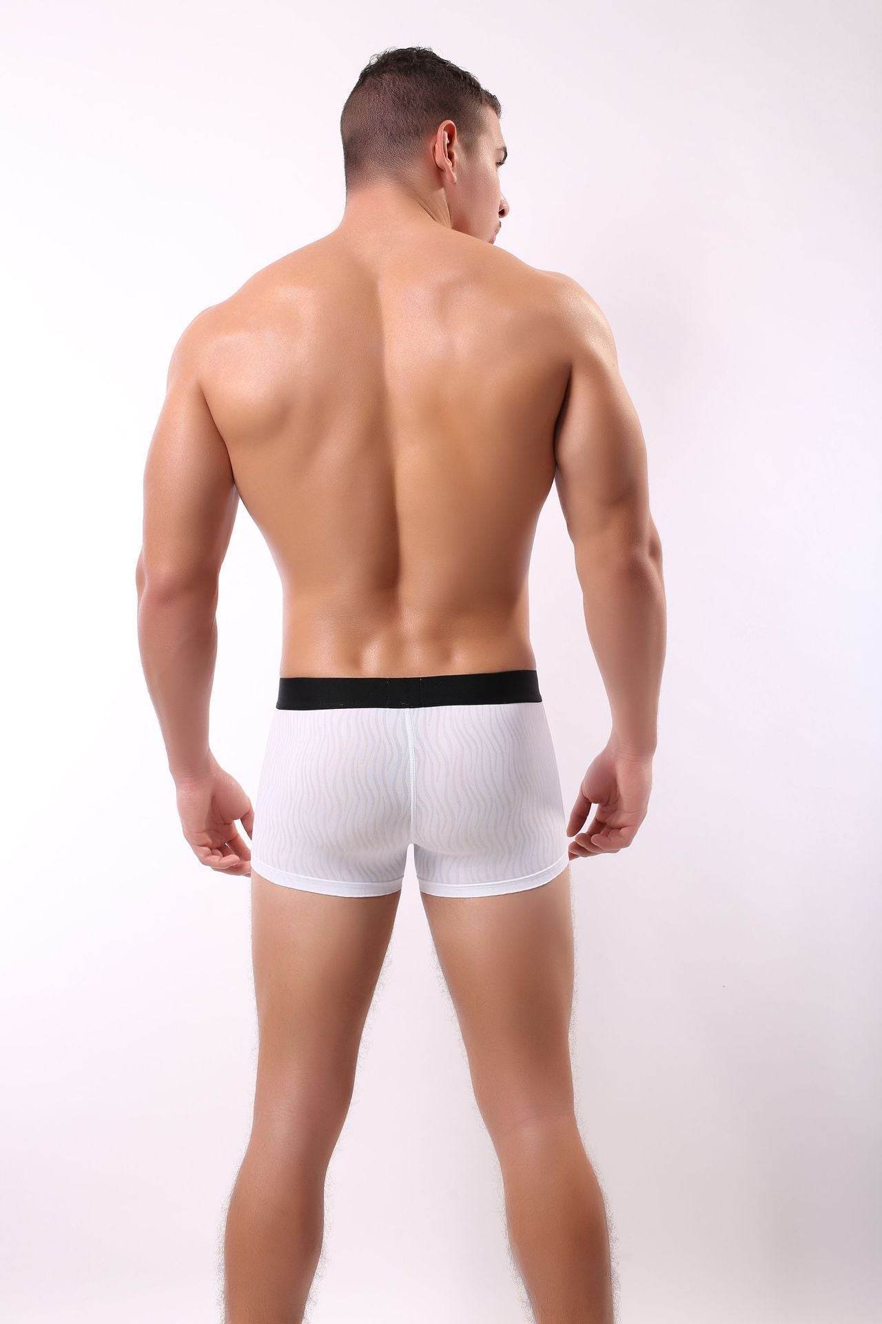Striped Men's Underwear Breathable Close-fitting Boxers - Mubimart