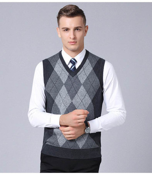 Sweater Fashion Casual Loose Vest Dad Outfit - Mubimart