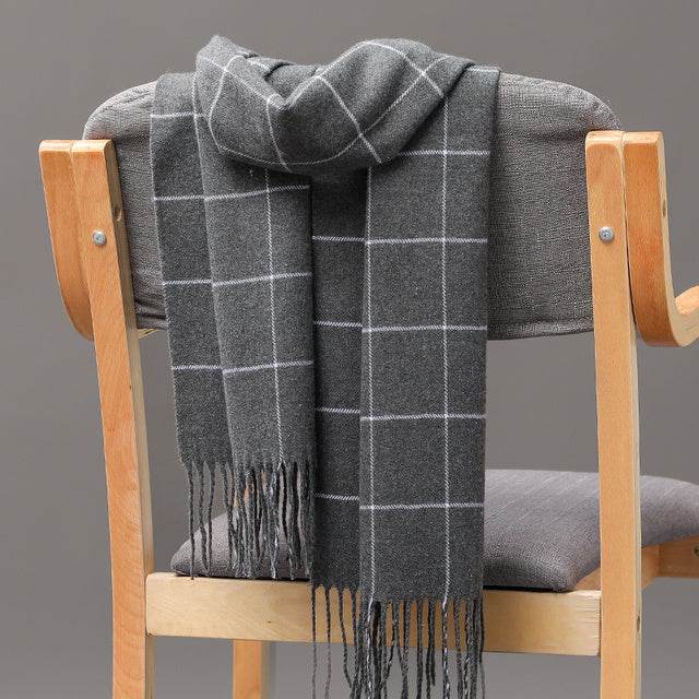 Mens And Girls Neckwear Cashmere Check Childrens Scarf - Mubimart