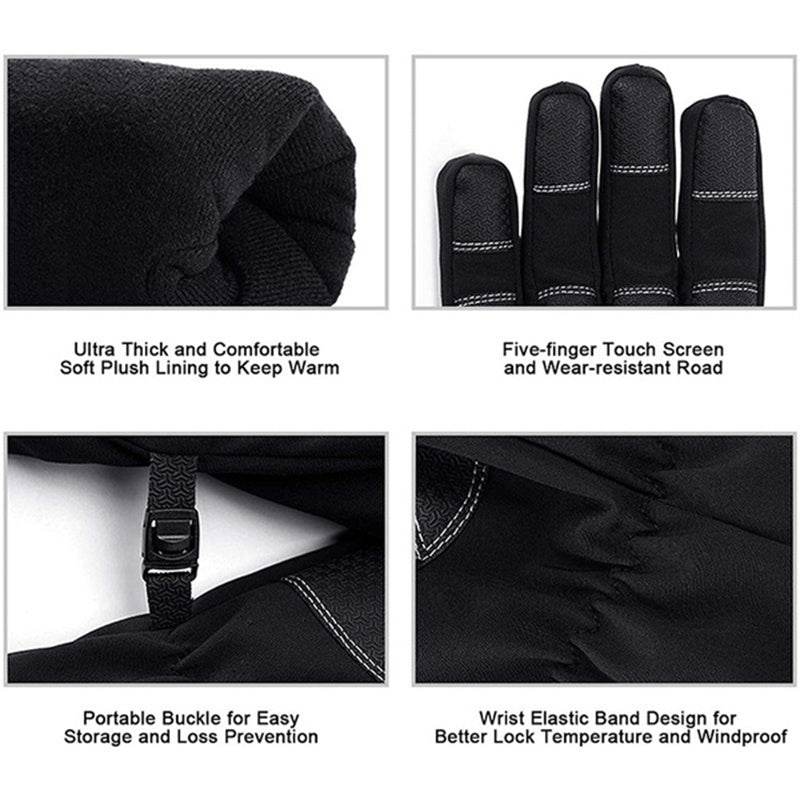 Winter Gloves Touchscreen Non-Slip Unisex Waterproof Windproof Warm Cycling Ski Sports Gloves Women Men - Mubimart