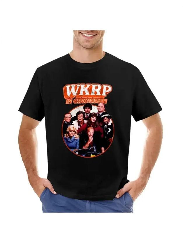 WKRP Squad T-Shirt Funnys Cute Clothes Mens T Shirts Casual Stylish