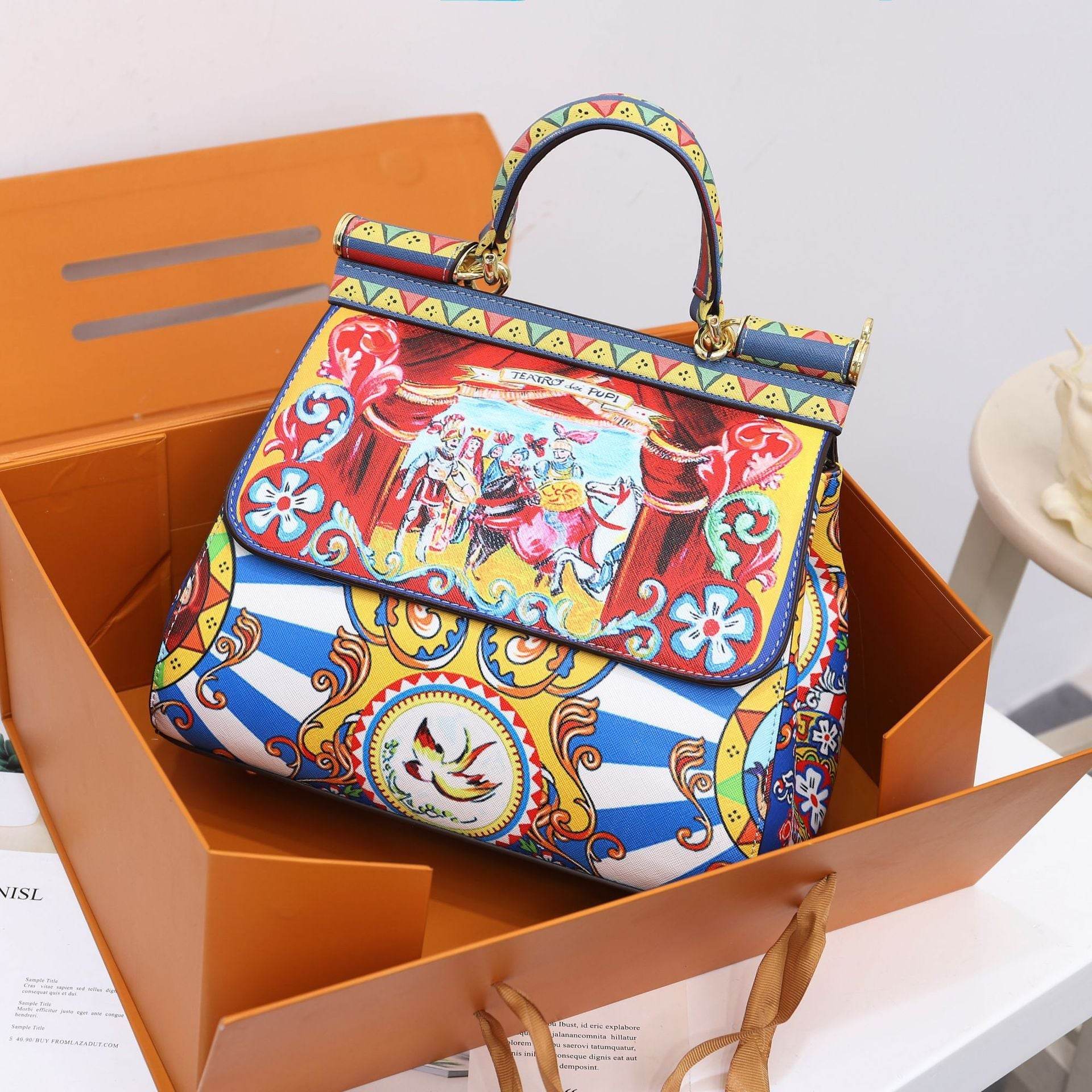 fashiion DG Ladies Bag Printing Handbag Box Designer Bag - Mubimart
