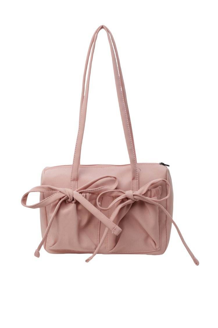Bow Zipper Tote Large Capacity Shoulder Bag Women - Mubimart