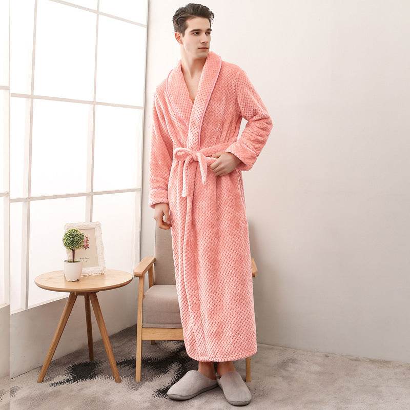 Waist Girdle Babe Cashmere Couple Nightgown Unisex Thickened Plus Size - Mubimart